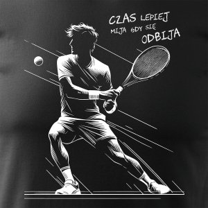 Topslang Koszulka tenis tenisowa z rakietą do tenisa ziemnego z tenisistą tenisem ziemnym męska czarna REGULAR M 2