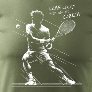 Topslang Koszulka tenis tenisowa z rakietą do tenisa ziemnego z tenisistą tenisem ziemnym męska khaki REGULAR S 2