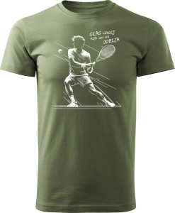 Topslang Koszulka tenis tenisowa z rakietą do tenisa ziemnego z tenisistą tenisem ziemnym męska khaki REGULAR M 1