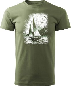 Topslang Koszulka żeglarska dla żeglarza z jachtem żaglówką sailing męska khaki REGULAR XXL 1