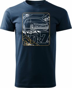 Topslang Koszulka z samochodem VW Golf 7 VII męska granatowa REGULAR XL 1