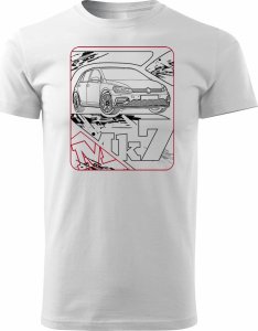 Topslang Koszulka z samochodem VW Golf 7 VII męska biała REGULAR XXL 1