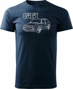 Topslang Koszulka z samochodem VW Golf 2 II męska granatowa REGULAR XL 1