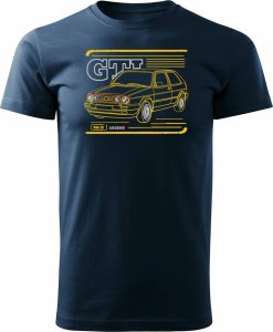 Topslang Koszulka z samochodem VW Golf 2 II męska granatowa REGULAR M 1