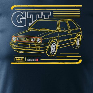 Topslang Koszulka z samochodem VW Golf 2 II męska granatowa REGULAR M 2