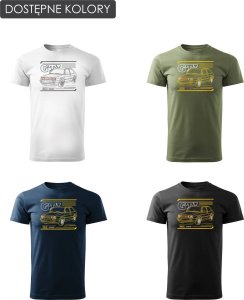 Topslang Koszulka z samochodem VW Golf 2 II męska granatowa REGULAR M 3