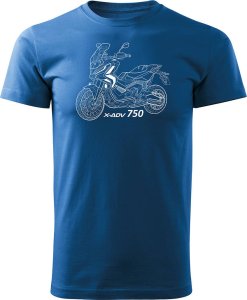 Topslang Koszulka z motocyklem na motor Honda X-ADV XADV 750 męska niebieska REGULAR XL 1