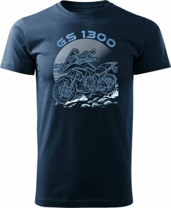 Topslang Koszulka motocyklowa z motocyklem na motor BMW GS R 1300 ADVENTURE męska granatowa REGULAR S 1