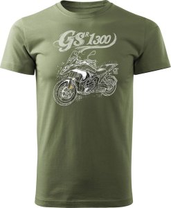 Topslang Koszulka motocyklowa z motocyklem na motor BMW GS R 1300 ADVENTURE męska khaki REGULAR XL 1