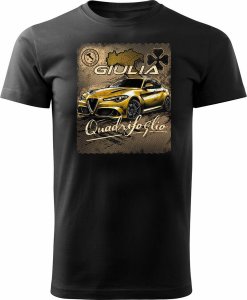 Topslang Koszulka z samochodem Alfa Romeo Giulia Quadrifoglio męska czarna REGULAR XL 1