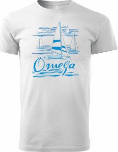 Topslang Koszulka żeglarska dla żeglarza z jachtem żaglówką sailing jacht omega męska biała REGULAR S 1