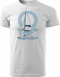 Topslang Koszulka żeglarska dla żeglarza z jachtem żaglówką sailing jacht omega męska biała REGULAR S 1