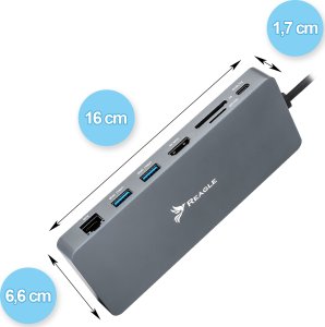 Kieszeń Reagle REAGLE HUB Obudowa Dysk SSD NVME SATA M.2 USB-C 3.2 HDMI 4K 60Hz PD 100W 5