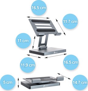 Stojak Reagle REAGLE ALUMINIOWY STOJAK PODSTAWKA IPAD TABLET + HUB HDMI 4K 60Hz PD USB-C 5