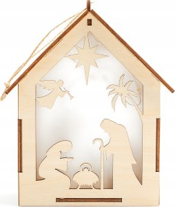 Techrebal LATARNIA LAMPION ADWENTOWY DREWNIANY GWIAZDKI LED 4