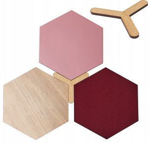 Techrebal PENELE DEKORACYJNE LAMELE ŚCIENNE HEKSAGON RÓŻOWE 15