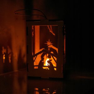 Techrebal LATARENKA LAMPION ADWENTOWY DREWNIANY RORATY LED 2