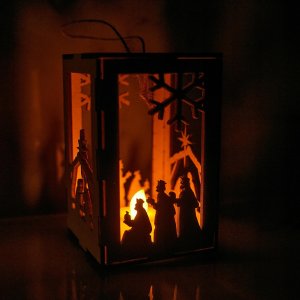 Techrebal LATARENKA LAMPION ADWENTOWY DREWNIANY RORATY LED 3