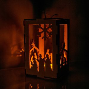 Techrebal LATARENKA LAMPION ADWENTOWY DREWNIANY RORATY LED 4