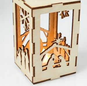 Techrebal LATARENKA LAMPION ADWENTOWY DREWNIANY RORATY LED 7