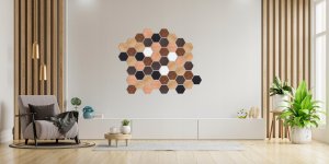 Techrebal PENELE DEKORACYJNE LAMELE ŚCIENNE HEKSAGON KOLORY 5