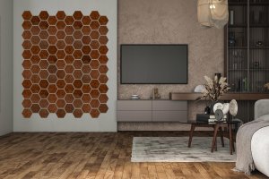 Techrebal PENELE DEKORACYJNE LAMELE ŚCIENNE HEKSAGON KOLORY 8