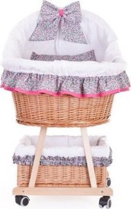 WickerPL Baby Łóżeczko wiklinowe dla niemowląt 90x60 H32/60 cm 4