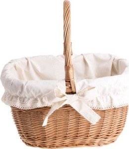 WickerPL Wiklinowy kosz prezentowy kosz zakupowy naturalny z obszyciem 37x29 H19/30 cm 3