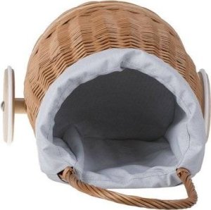 WickerPL LUKE WIKLINOWY WÓZEK PRZYCZEPA DLA CHŁOPCA I DZIEWCZYNKI PCHACZ NA KÓŁKACH Z OBSZYCIEM 24X21 H33/56 CM 14