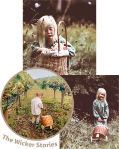 WickerPL LUKE WIKLINOWY WÓZEK PRZYCZEPA DLA CHŁOPCA I DZIEWCZYNKI PCHACZ NA KÓŁKACH Z OBSZYCIEM 24X21 H33/56 CM 6