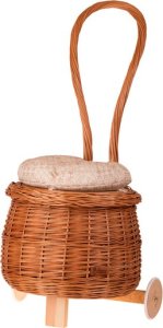 WickerPL Lasovia Design Salix Kosz Wiklinowy Mobilny z poduszką  43 H 41/95 cm 1