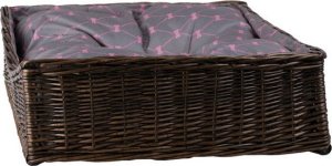 WickerPL Prostokątne legowisko dla psa z szarą poduszką 80X50 H10/19 CM 3