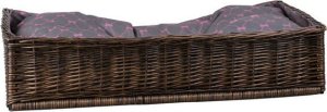 WickerPL Prostokątne legowisko dla psa z szarą poduszką 80X50 H10/19 CM 4