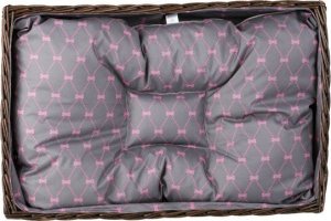 WickerPL Prostokątne legowisko dla psa z szarą poduszką 80X50 H10/19 CM 5