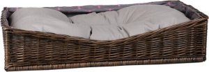 WickerPL Prostokątne legowisko dla psa z szarą poduszką 80X50 H10/19 CM 7