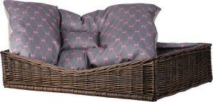 WickerPL Prostokątne legowisko dla psa z szarą poduszką 80X50 H10/19 CM 8