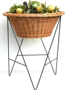 WickerPL Metalowy stojak ekspozycyjny z Misą Wiklinową 65 H75 cm 1