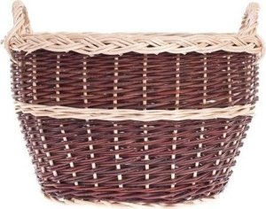 WickerPL Wiklinowy kosz ogrodowy okrągły z uchwytami pojemnik wiklinowy osłonka na doniczkę 50 H32 cm 4