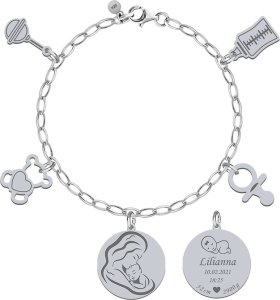 Radziszewska Jewellery Bransoletka Narodziny Dziecka Charmsy srebro925 GRAWER GRATIS 1