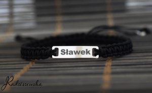 Radziszewska Jewellery Bransoletka Męska z GRAWEREM blaszka srebro makrama GRAWER GRATIS 2