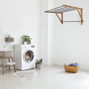 Sepio Suszarka na pranie składana ścienna łazienkowa wisząca solidna drewniana 5