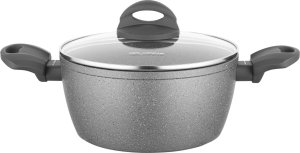 Florina Garnek kamienny z pokrywką na indukcję i gaz Lava Stone 16 cm 1,2 l 3