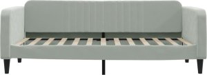 vidaXL vidaXL Sofa rozsuwana z szufladami, jasnoszara, 90x200 cm, aksamit 7