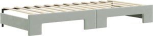 vidaXL vidaXL Sofa rozsuwana z szufladami, jasnoszara, 90x200 cm, aksamit 8
