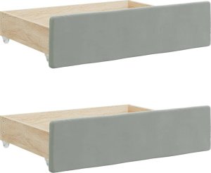 vidaXL vidaXL Sofa rozsuwana z szufladami, jasnoszara, 80x200 cm, aksamit 9