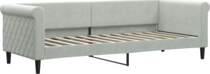 vidaXL vidaXL Sofa rozsuwana z materacami, jasnoszara, 80x200 cm, aksamit 4