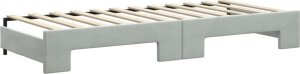 vidaXL vidaXL Sofa rozsuwana z materacami, jasnoszara, 80x200 cm, aksamit 5