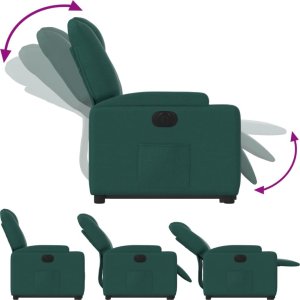 vidaXL vidaXL Podnoszony fotel masujący, elektryczny, rozkładany, zielony 7