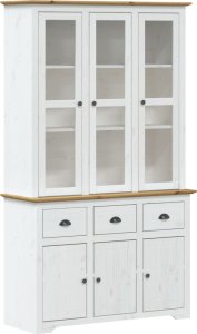 vidaXL vidaXL Kredens BODO, biało-brązowy, 115,5x43x200,5 cm, drewno sosnowe 2