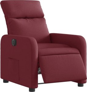 vidaXL vidaXL Elektryczny fotel rozkładany, winna czerwień, obity tkaniną 3